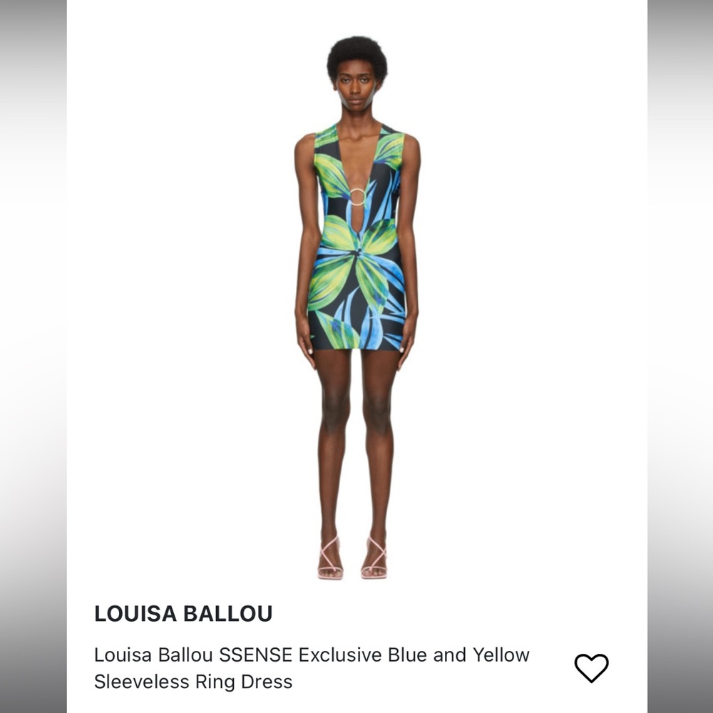 NWT Louisa Ballou SSENSE Exclusive Blue and Yellow Sleeveless Ring Dress
